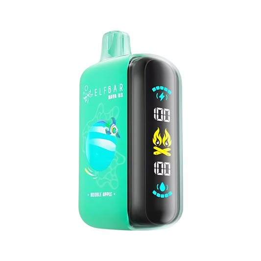 Elfbar Raya D3 25000 Puffs vape device with 3 power modes and smart screen.