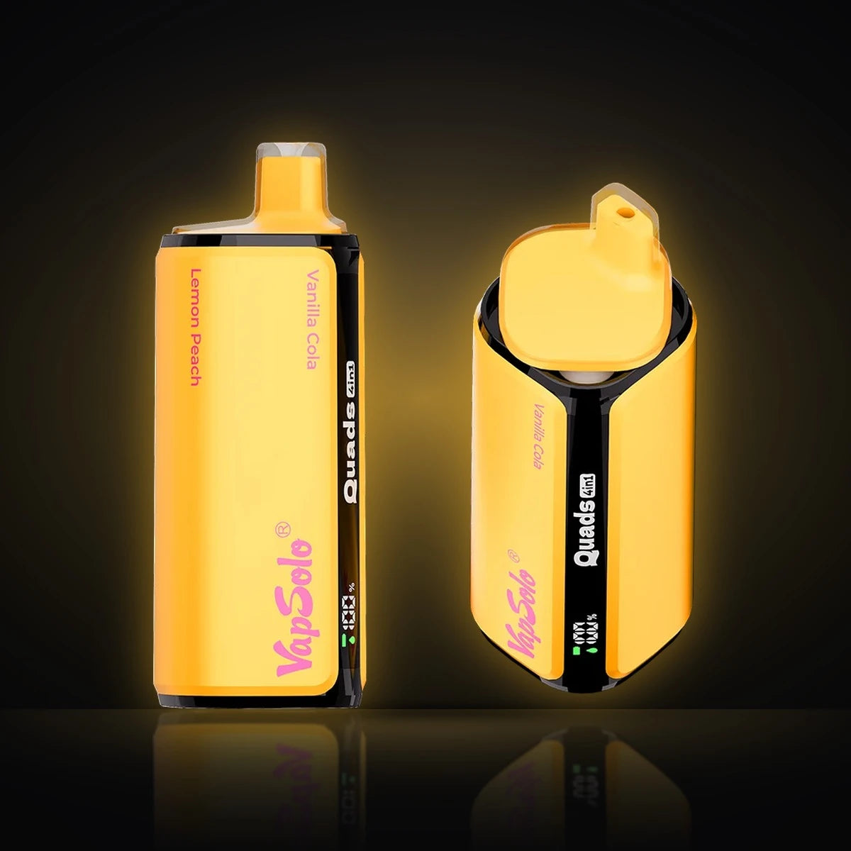 VapSolo Quads 80K Cola & Peach – 4-flavour disposable vape: Vanilla Cola, Lemon Peach, Strawberry Raspberry Cherry Ice, Grape Ice