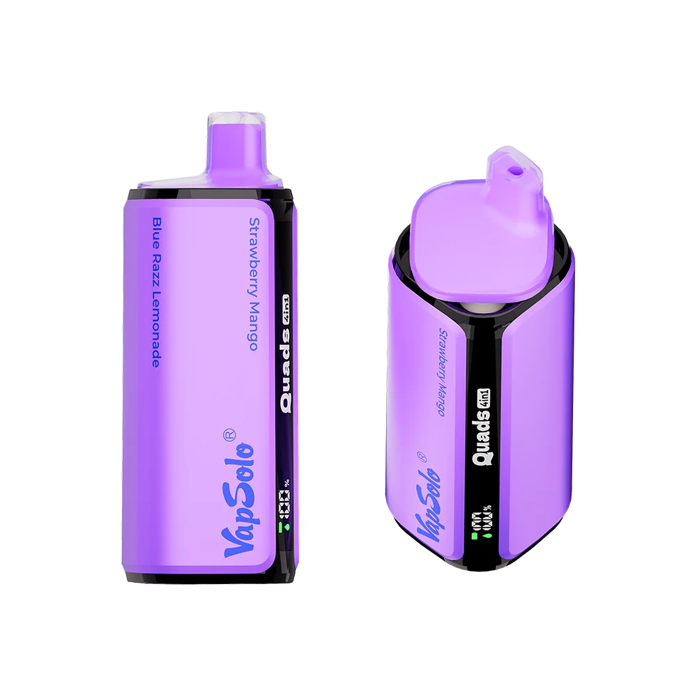 VapSolo Quads 80K Creamy Berry – Einweg-Vape mit mehreren Geschmäckern: Strawberry Mango, Blue Razz, Vanilla Ice Cream