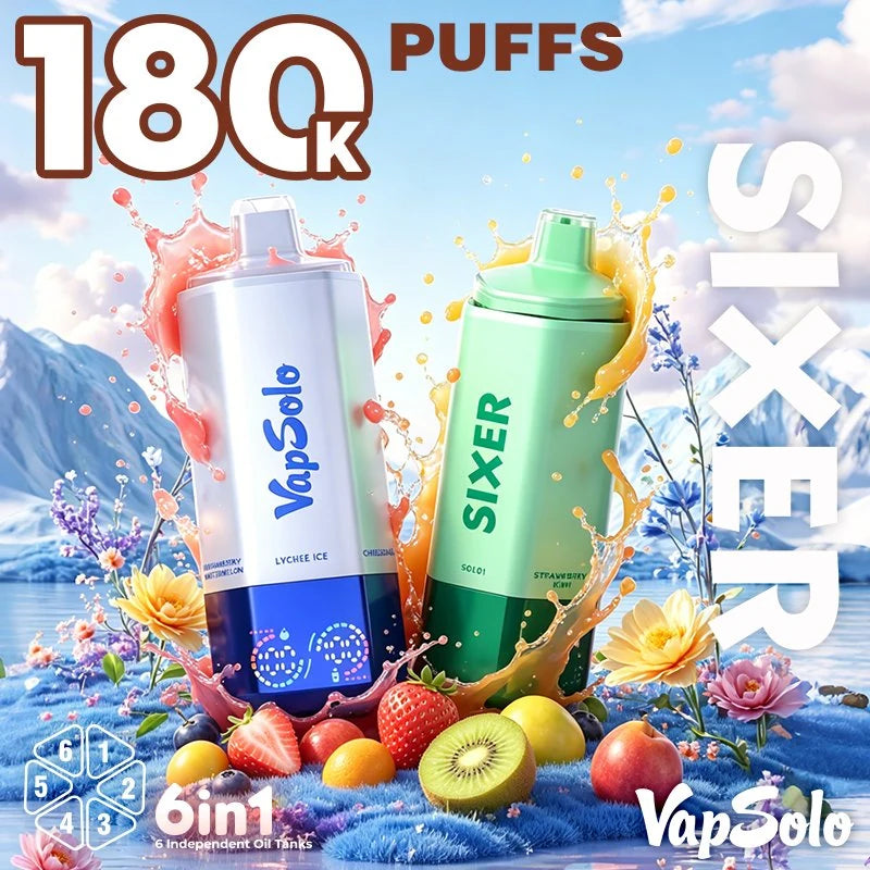 VapSolo Sixer 180K – 6 íztartály, akár 180 000 slukk