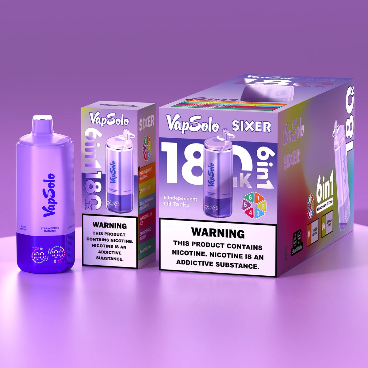 VapSolo Sixer 180K 6in1 bolti csomagolás